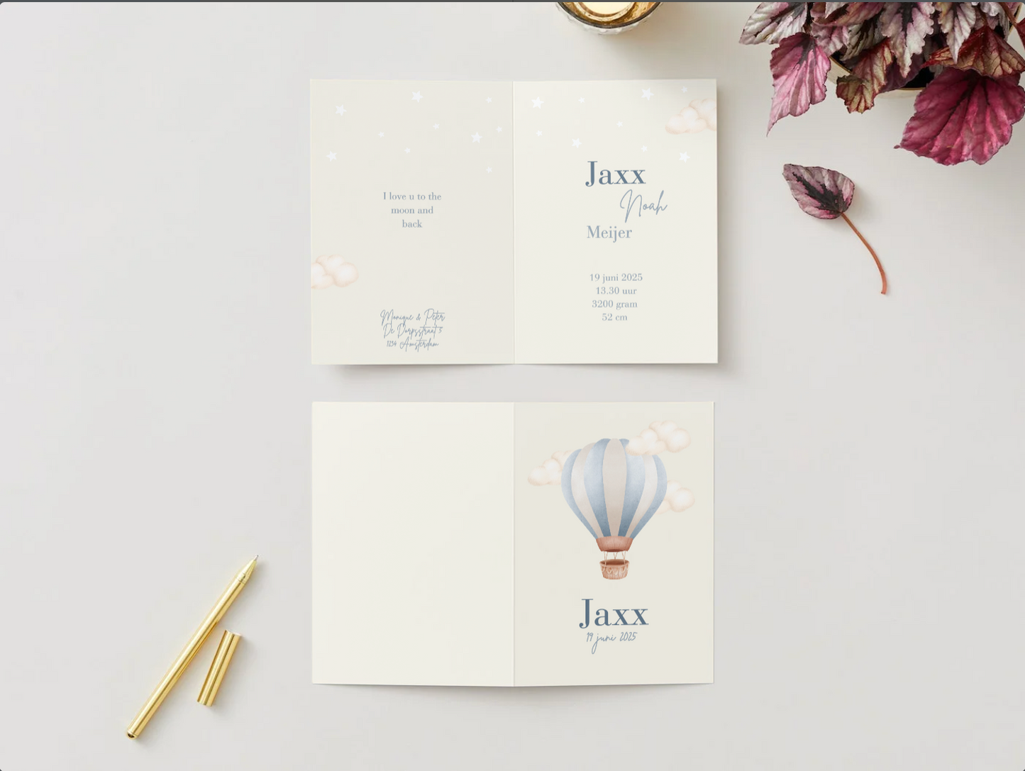 Babykaartje luchtballon